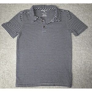 Tommy Bahama Boys Polo Shirt Blue/Grey Striped Short Sleeve Golf Resort S 5-6
